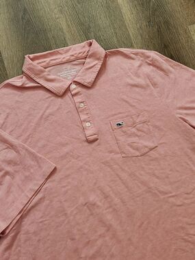 Vineyard Vines Men’s 2XL pink Edgartown Pima blend pocket Polo